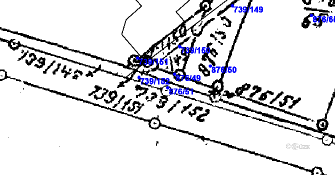 Parcela st. 876/51 v KÚ Luleč, Katastrální mapa