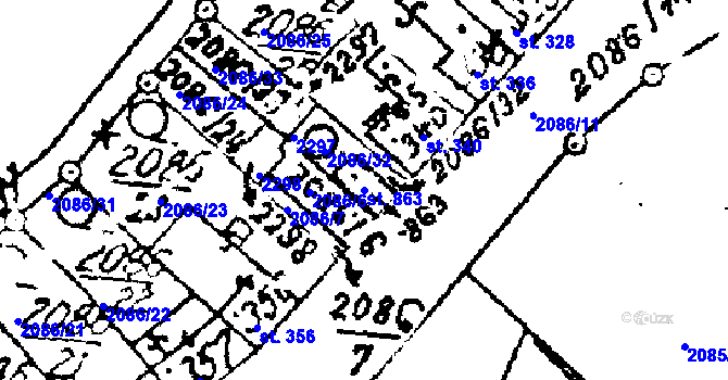 Parcela st. 863 v KÚ Luleč, Katastrální mapa