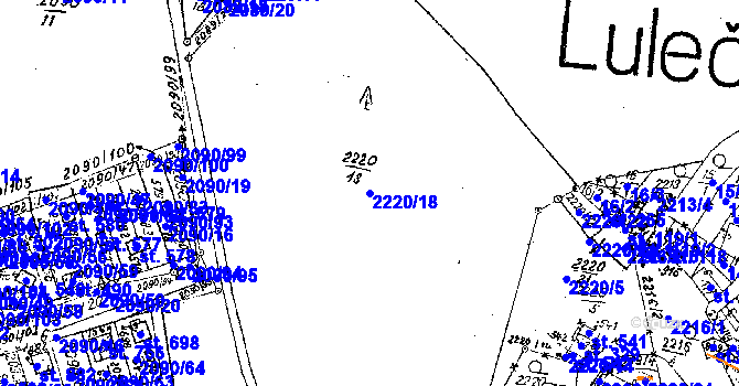 Parcela st. 2220/18 v KÚ Luleč, Katastrální mapa