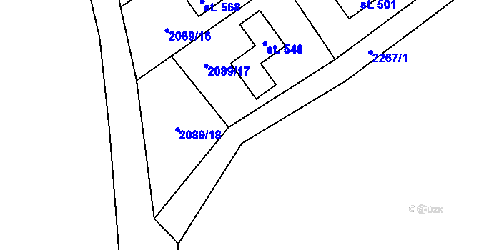 Parcela st. 2089/20 v KÚ Luleč, Katastrální mapa
