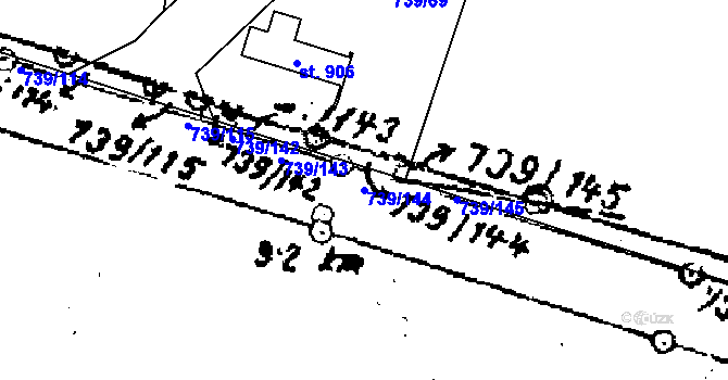 Parcela st. 739/144 v KÚ Luleč, Katastrální mapa