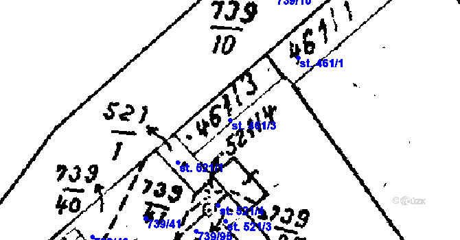 Parcela st. 461/3 v KÚ Luleč, Katastrální mapa