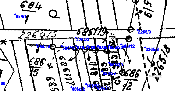 Parcela st. 686/18 v KÚ Luleč, Katastrální mapa