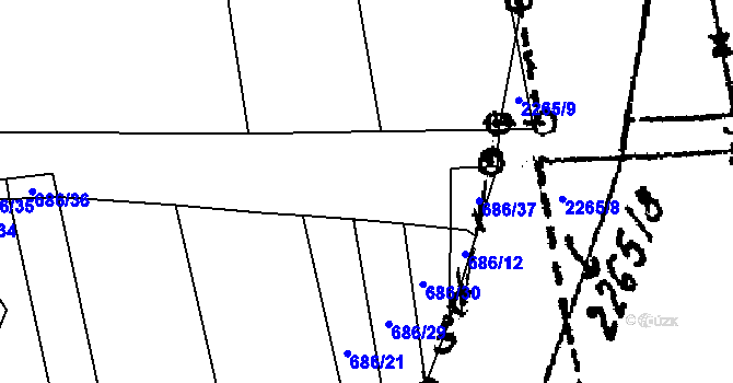 Parcela st. 686/19 v KÚ Luleč, Katastrální mapa