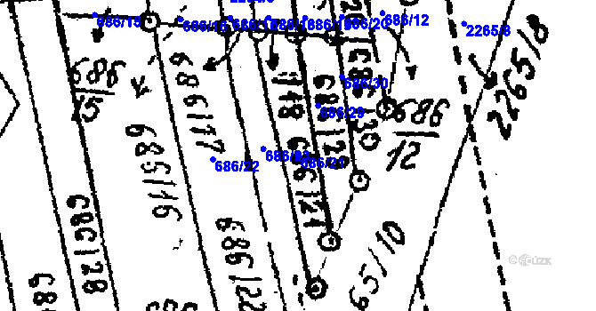 Parcela st. 686/21 v KÚ Luleč, Katastrální mapa