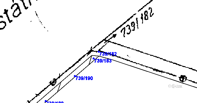Parcela st. 739/182 v KÚ Luleč, Katastrální mapa