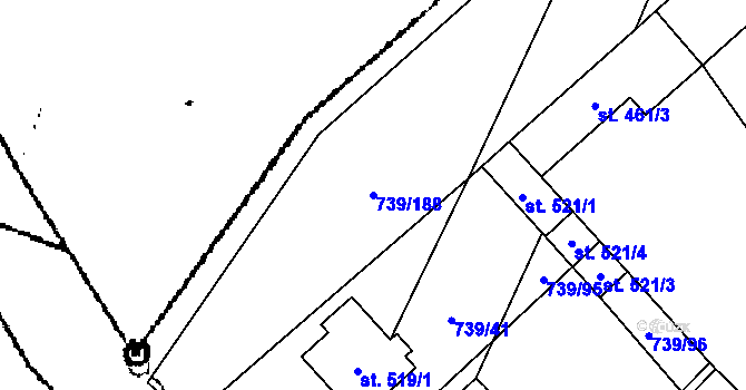 Parcela st. 739/188 v KÚ Luleč, Katastrální mapa