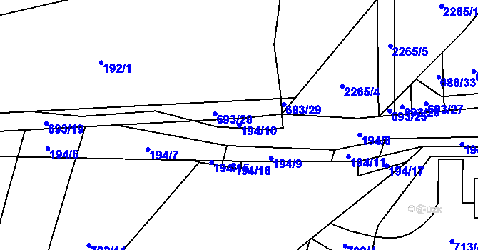Parcela st. 194/10 v KÚ Luleč, Katastrální mapa