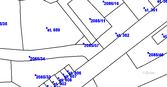 Parcela st. 2085/57 v KÚ Luleč, Katastrální mapa