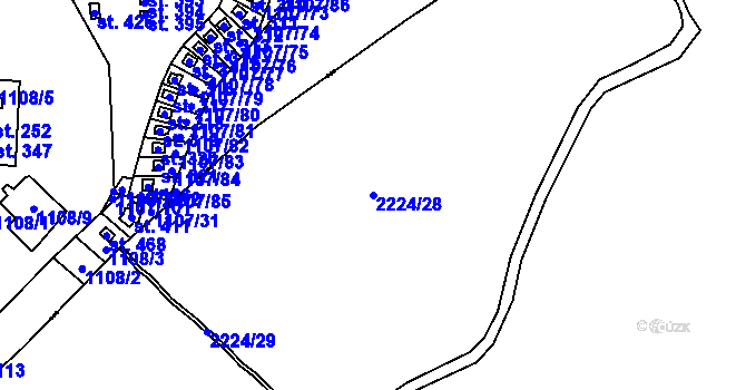 Parcela st. 2224/28 v KÚ Luleč, Katastrální mapa