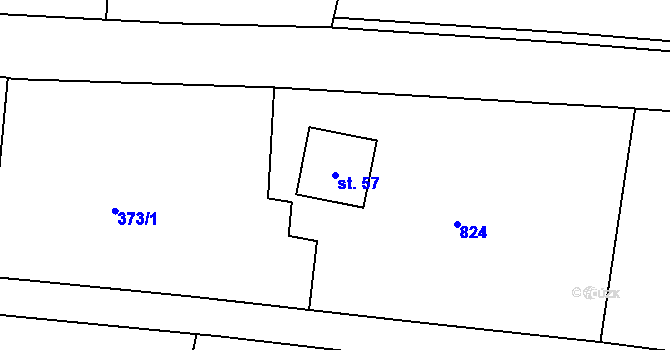 Parcela st. 57 v KÚ Lupenice, Katastrální mapa