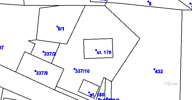 Parcela st. 179 v KÚ Lupenice, Katastrální mapa