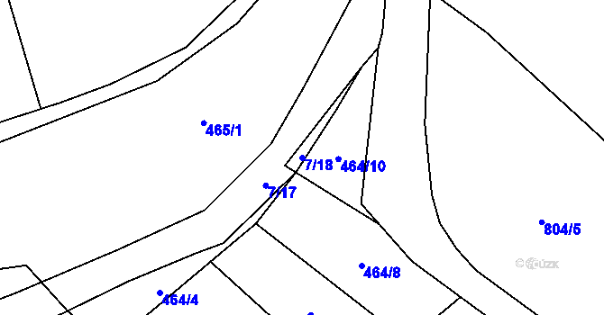Parcela st. 7/18 v KÚ Lupenice, Katastrální mapa