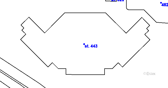 Parcela st. 443 v KÚ Luštěnice, Katastrální mapa