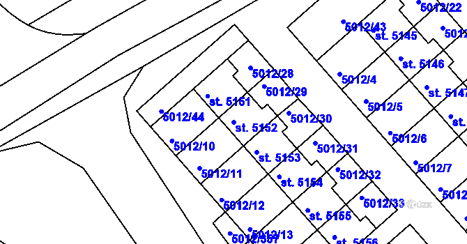 Parcela st. 5152 v KÚ Luštěnice, Katastrální mapa