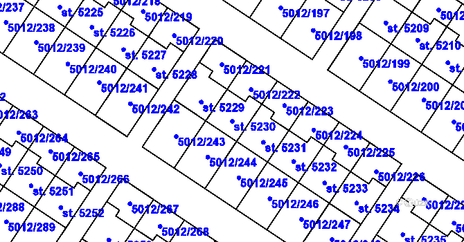 Parcela st. 5230 v KÚ Luštěnice, Katastrální mapa
