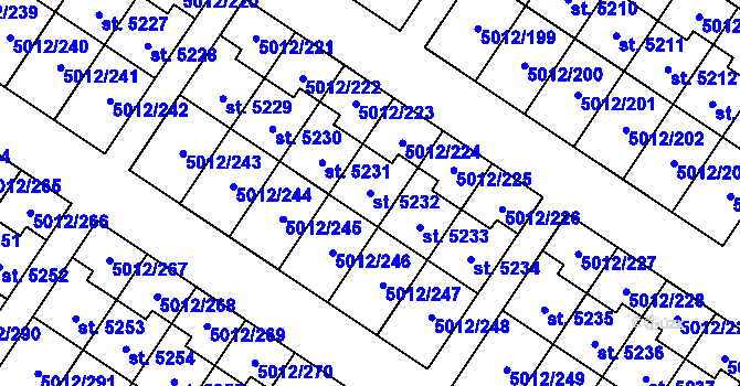 Parcela st. 5232 v KÚ Luštěnice, Katastrální mapa