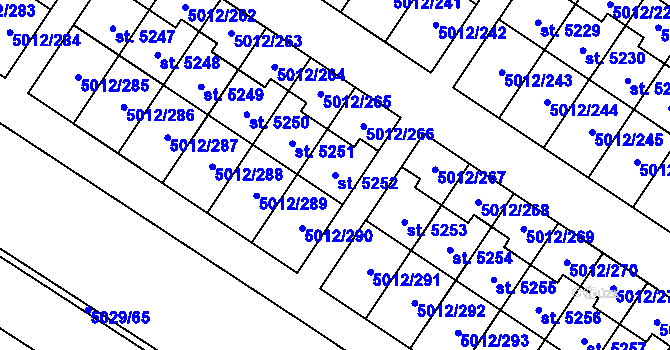 Parcela st. 5252 v KÚ Luštěnice, Katastrální mapa