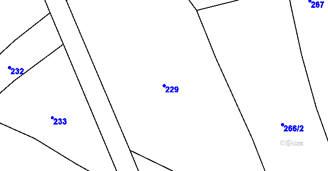 Parcela st. 229 v KÚ Luštěnice, Katastrální mapa
