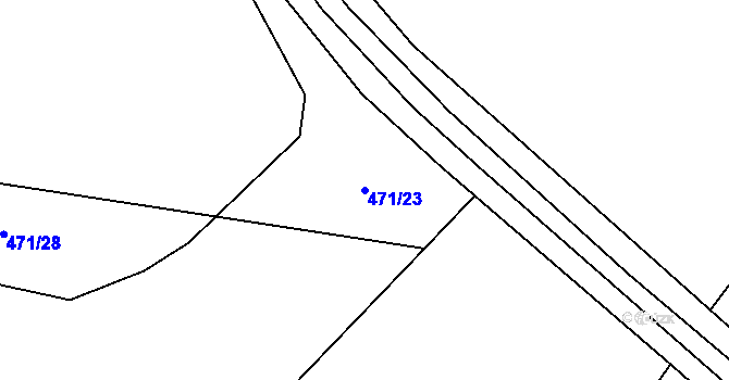Parcela st. 471/23 v KÚ Luštěnice, Katastrální mapa