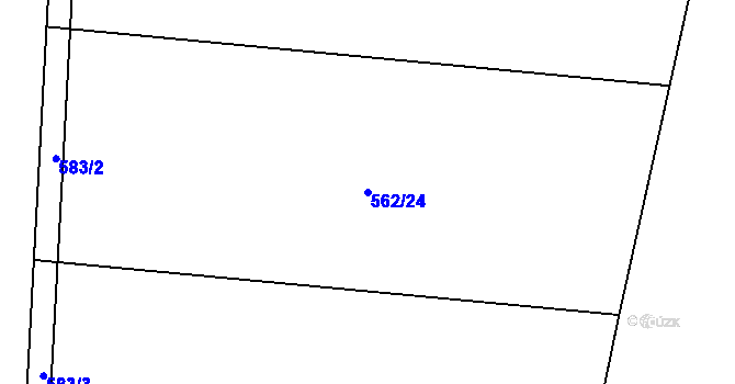 Parcela st. 562/24 v KÚ Luštěnice, Katastrální mapa