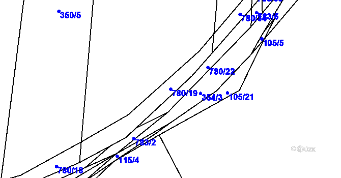 Parcela st. 780/19 v KÚ Luštěnice, Katastrální mapa