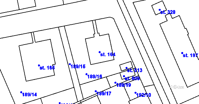Parcela st. 164 v KÚ Lutín, Katastrální mapa