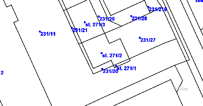 Parcela st. 271/2 v KÚ Lutín, Katastrální mapa