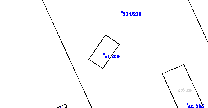 Parcela st. 438 v KÚ Lutín, Katastrální mapa