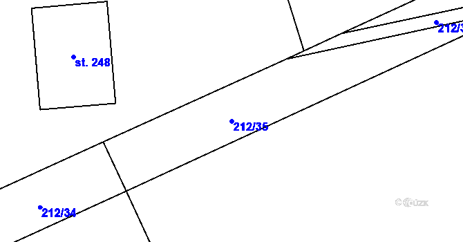 Parcela st. 212/35 v KÚ Lutín, Katastrální mapa