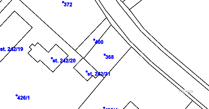 Parcela st. 368 v KÚ Lutín, Katastrální mapa
