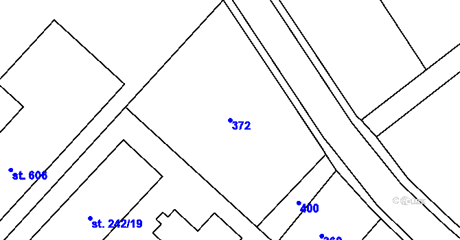Parcela st. 372 v KÚ Lutín, Katastrální mapa
