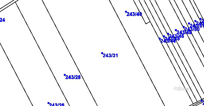 Parcela st. 243/31 v KÚ Lutín, Katastrální mapa