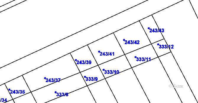 Parcela st. 243/41 v KÚ Lutín, Katastrální mapa