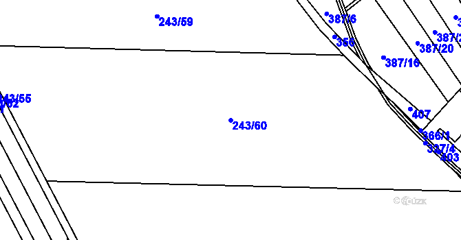 Parcela st. 243/60 v KÚ Lutín, Katastrální mapa