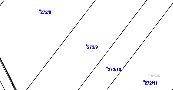 Parcela st. 272/9 v KÚ Lutín, Katastrální mapa