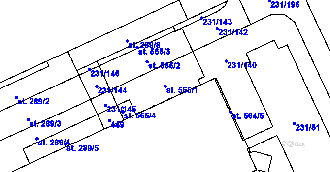 Parcela st. 565/1 v KÚ Lutín, Katastrální mapa