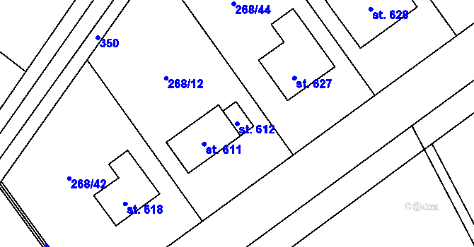Parcela st. 612 v KÚ Lutín, Katastrální mapa