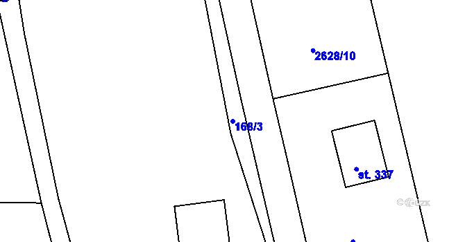 Parcela st. 168/3 v KÚ Lutonina, Katastrální mapa