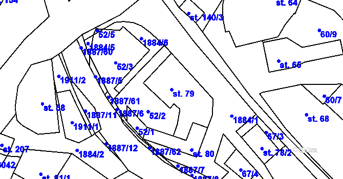 Parcela st. 79 v KÚ Lutonina, Katastrální mapa