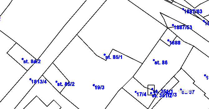 Parcela st. 85/1 v KÚ Lutonina, Katastrální mapa