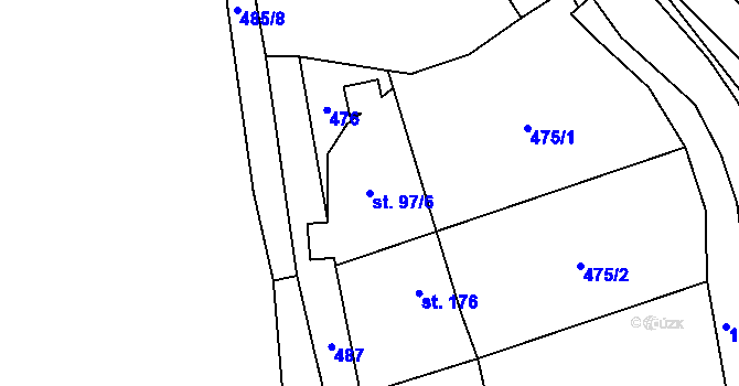 Parcela st. 97/6 v KÚ Lutonina, Katastrální mapa
