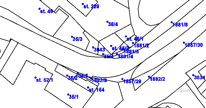 Parcela st. 35/4 v KÚ Lutonina, Katastrální mapa
