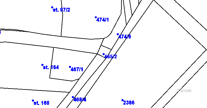 Parcela st. 465/2 v KÚ Lutonina, Katastrální mapa