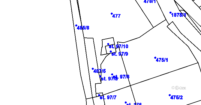 Parcela st. 476 v KÚ Lutonina, Katastrální mapa