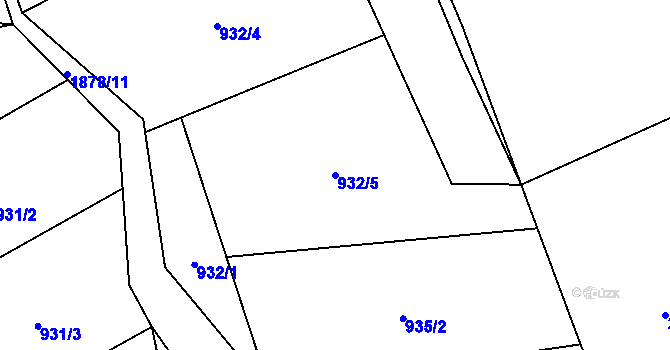 Parcela st. 932/5 v KÚ Lutonina, Katastrální mapa