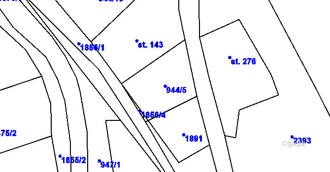 Parcela st. 944/5 v KÚ Lutonina, Katastrální mapa