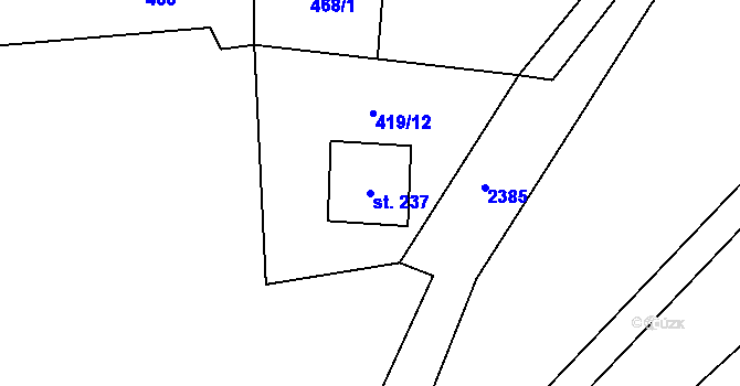 Parcela st. 237 v KÚ Lutonina, Katastrální mapa