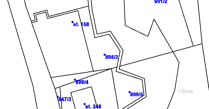 Parcela st. 898/2 v KÚ Lutonina, Katastrální mapa