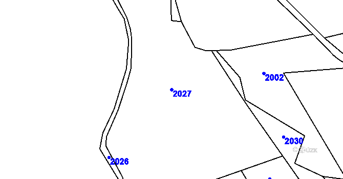 Parcela st. 2027 v KÚ Lutonina, Katastrální mapa